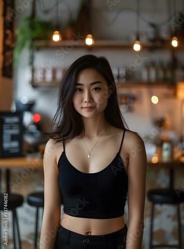 Young Asian Woman in a Coffee Shop Free Download Young Asian Woman in a Coffee Shop - GFXLoad