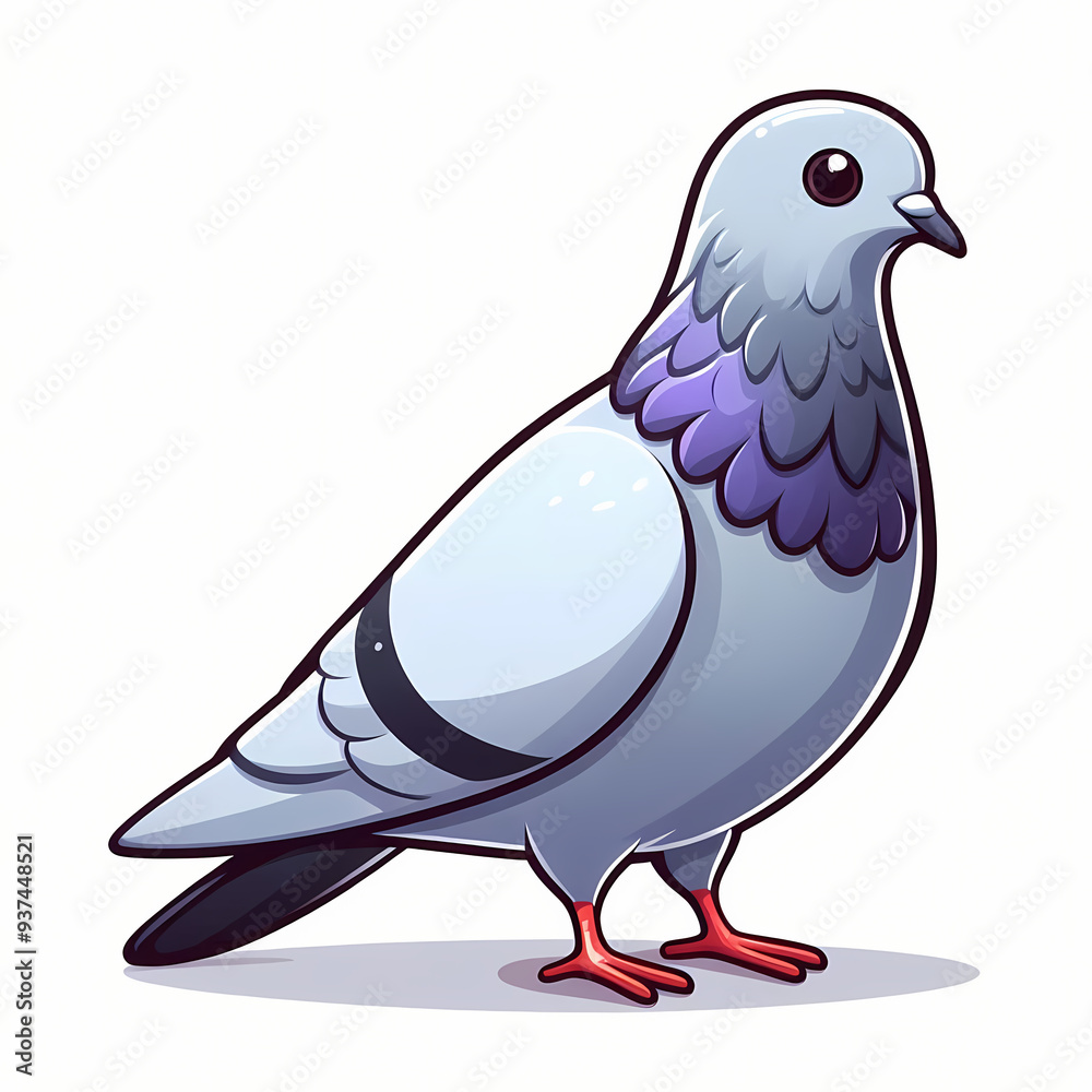 vector illustration of a Pigeon bird against white background vector illustration of a Pigeon bird against white background