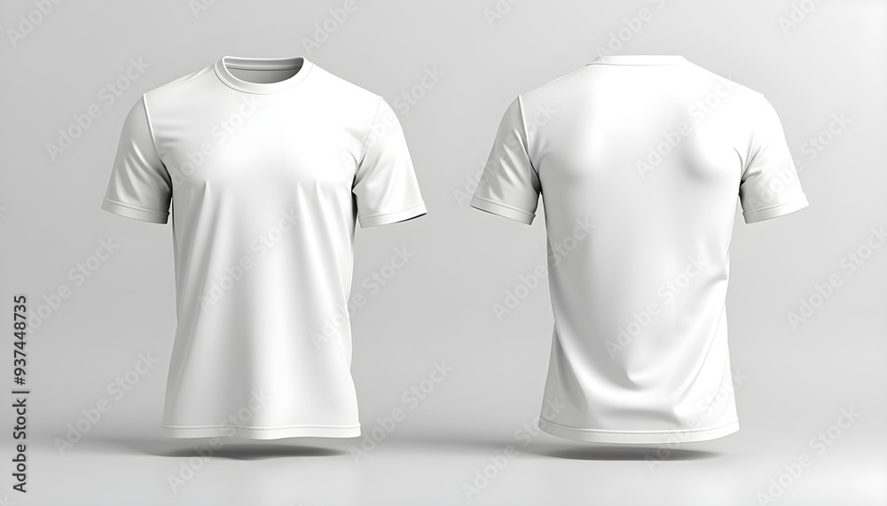 Two white tshirts tshirts front and back mockup 9 Two white tshirts tshirts front and back mockup 9