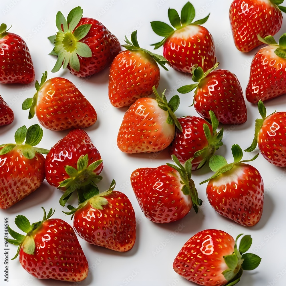 Strawberry Fruit Still Life Avatar Image on White Background