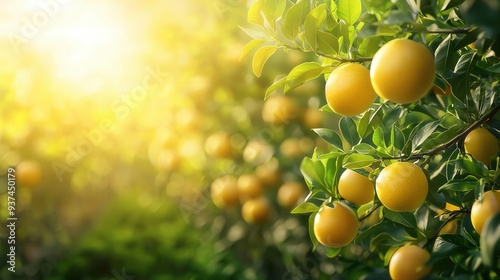 Growing Orchard Wealth A flourishing orchard with golden fruits representing a growing investment portfolio.