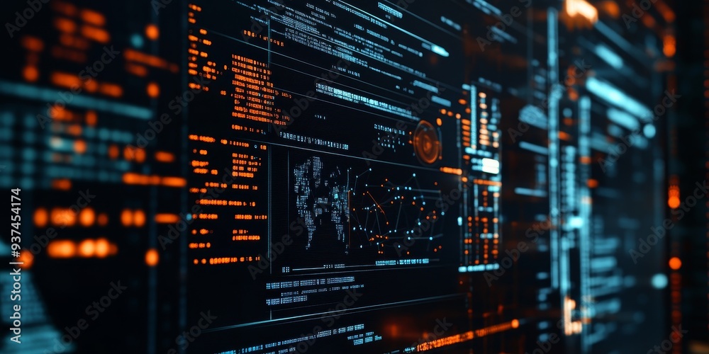 a computer screen displaying complex AI algorithms, lines of code and data flowcharts visible, deep learning in progress a computer screen displaying complex AI algorithms, lines of code and data flowcharts visible, deep learning in progress