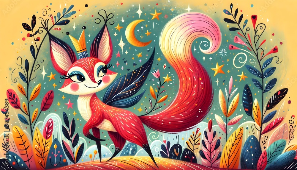 Obraz premium Zorritos Encantados: Magia y Color
