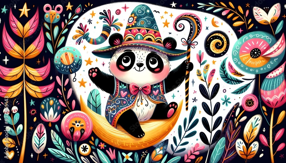 Fototapeta premium Pandas Reales: Aventuras en el Reino Mágico