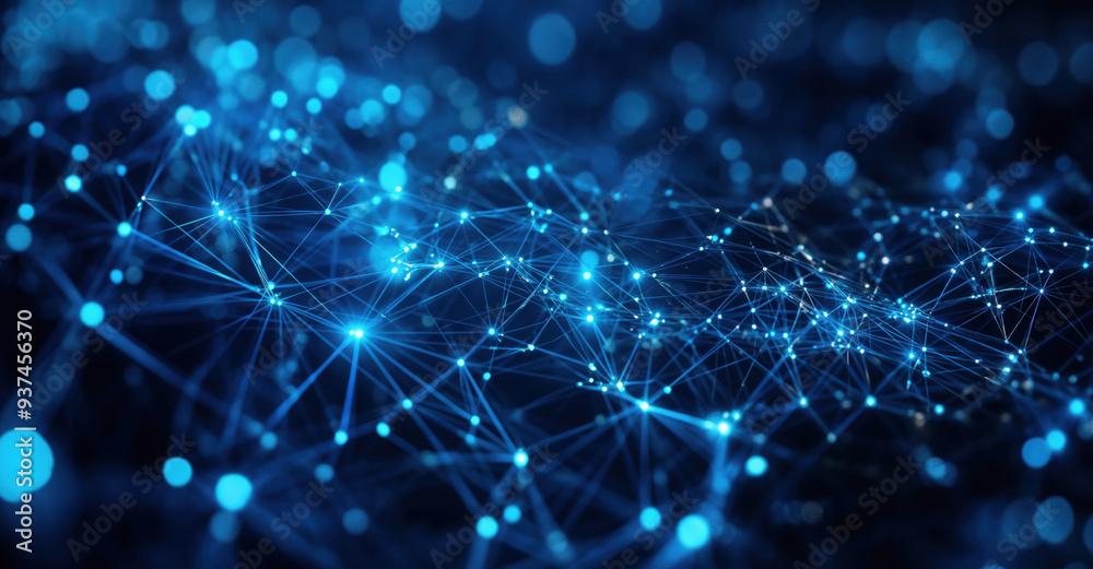 Abstract network connection dots and lines forming a futuristic shape with a blurred background. High quality photo Abstract network connection dots and lines forming a futuristic shape with a blurred background. High quality photo
