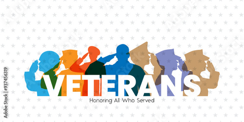 Veterans day poster. Veteran's day illustration with american flag, 11th November, Vector illustration