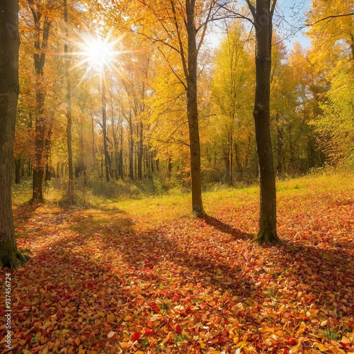 Autumn time full of strong, intense colors in forests, parks and gardens.