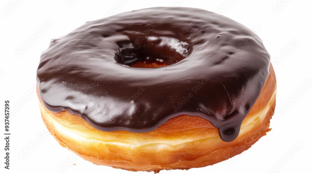 Chocolate Glazed Doughnut on a White Background Chocolate Glazed Doughnut on a White Background