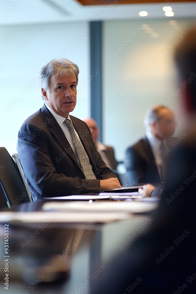 Fototapeta premium Businessman in a Meeting with Other Business Professionals