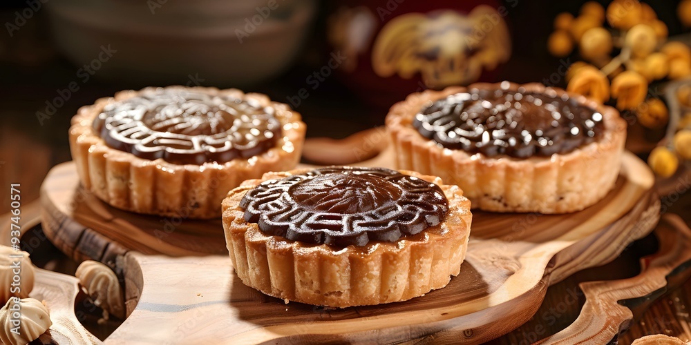 Delicious Brown Sugar Tarts on Wooden Cutting Board Delicious Brown Sugar Tarts on Wooden Cutting Board