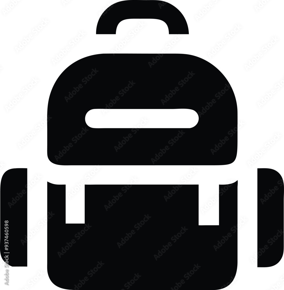 School Bag Solid Icon Vector for Educational Designs School Bag Solid Icon Vector for Educational Designs