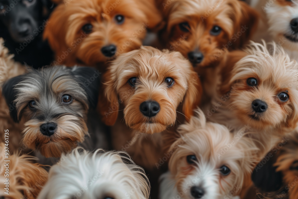 Collection of adorable dogs with expressive eyes. Generative AI image