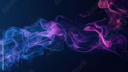 Organic smoke trails in abstract patterns, mysterious and graceful, digital illustration