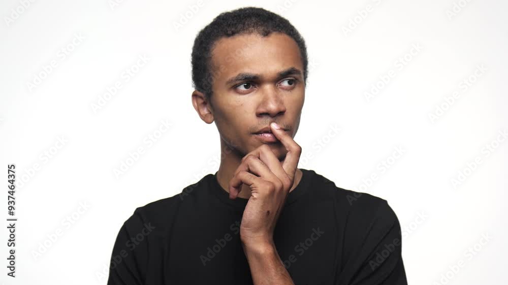 Man Deep in Thought with a Pensive Expression