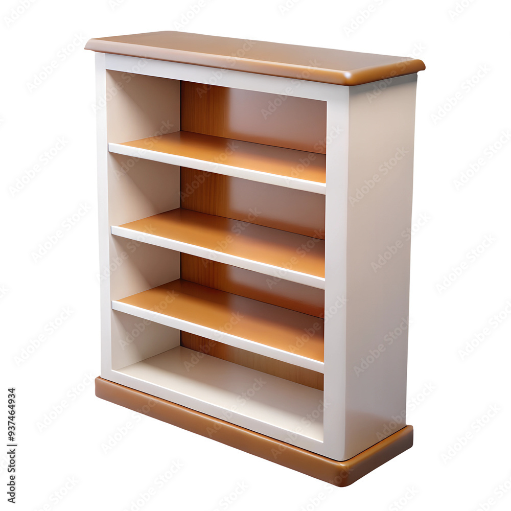 Empty bookshelf 3D object. Empty bookshelf 3D object.