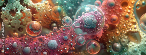 Wallpaper Mural Playful bubbles merging into detailed patterns, organic and intricate, digital art Torontodigital.ca
