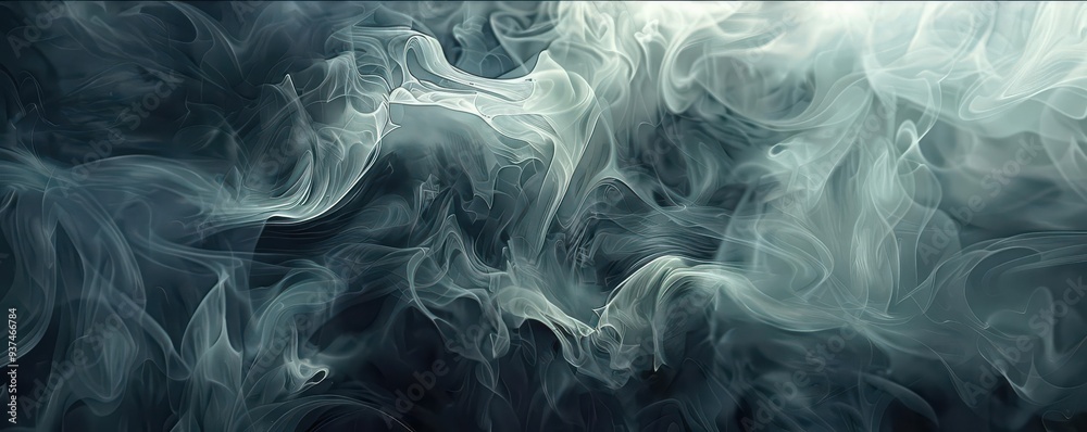 Obraz premium Smoke paths creating intricate organic shapes, elegant and mysterious, digital painting