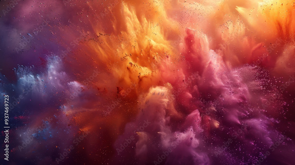 Abstract Colorful Powder Explosion with Glitter Abstract Colorful Powder Explosion with Glitter