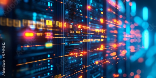 Wallpaper Mural Macro shot of a network server handling IoT data, high-speed processing and secure storage, ensuring seamless IoT operations Torontodigital.ca