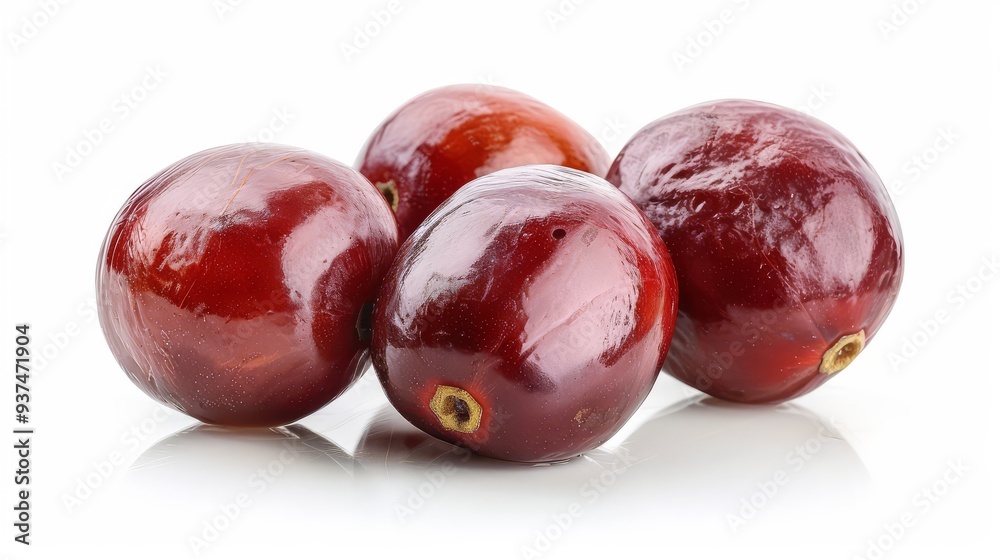 Obraz premium Fresh Cranberries on White Background
