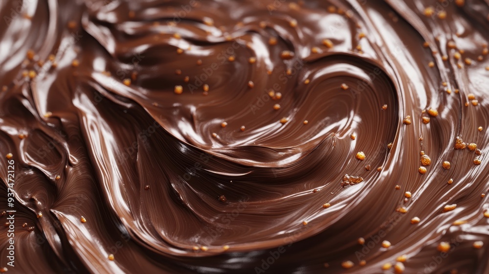 Close-up of rich, creamy chocolate swirl, showcasing smooth texture and glossy finish, perfect for dessert and culinary backgrounds. Close-up of rich, creamy chocolate swirl, showcasing smooth texture and glossy finish, perfect for dessert and culinary backgrounds.