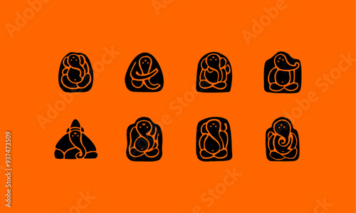 Ashtavinayak - Lord Ganesha Vector Illustration