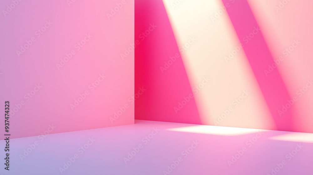 Bright pink and white room with sunlight streaming through windows creating a warm atmosphere
Bright pink and white room with sunlight streaming through windows creating a warm atmosphere