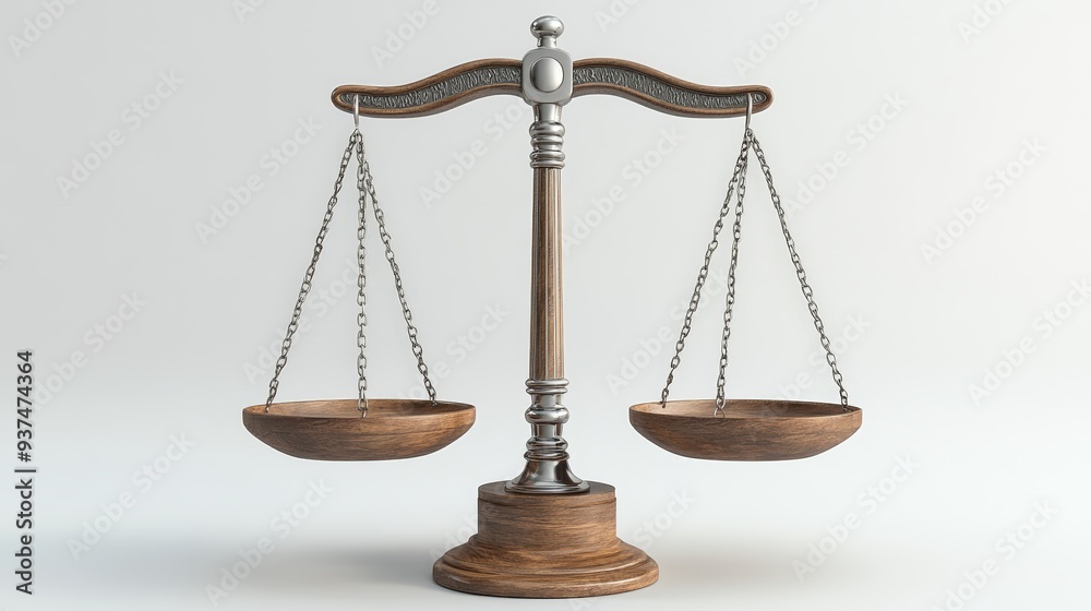 6. Balance scale with policies, front view, two-tone, 3D illustration 6. Balance scale with policies, front view, two-tone, 3D illustration