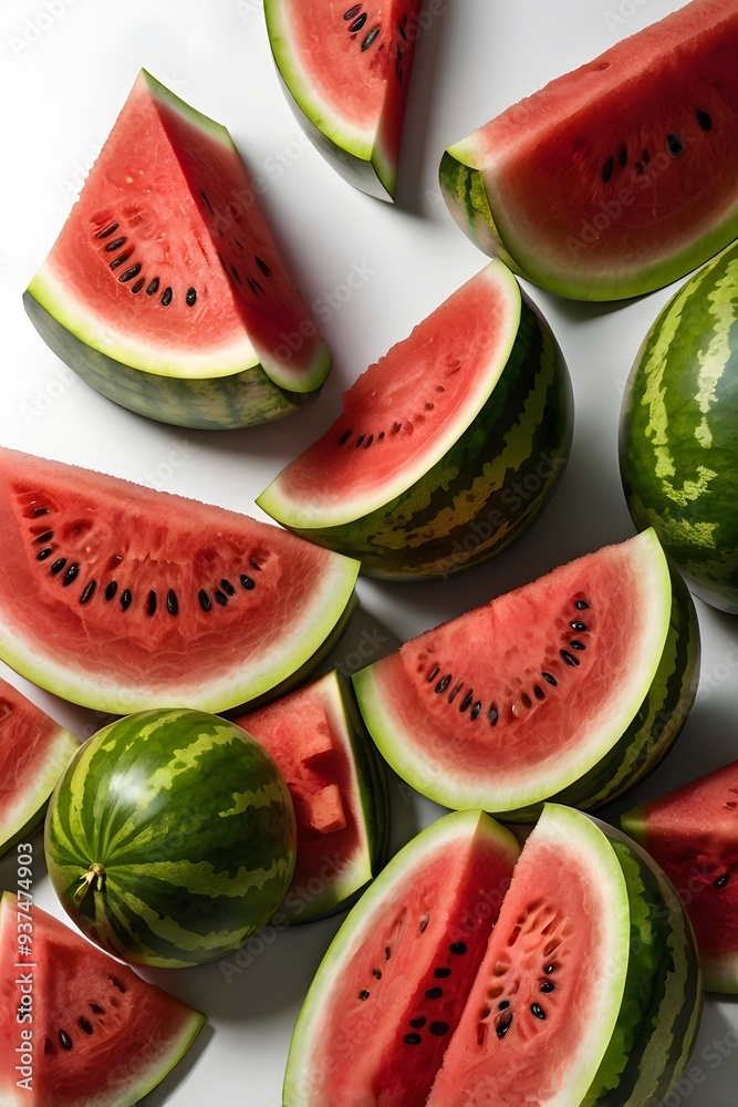 Still Life Watermelon Minimalist Avatar on White Background Still Life Watermelon Minimalist Avatar on White Background