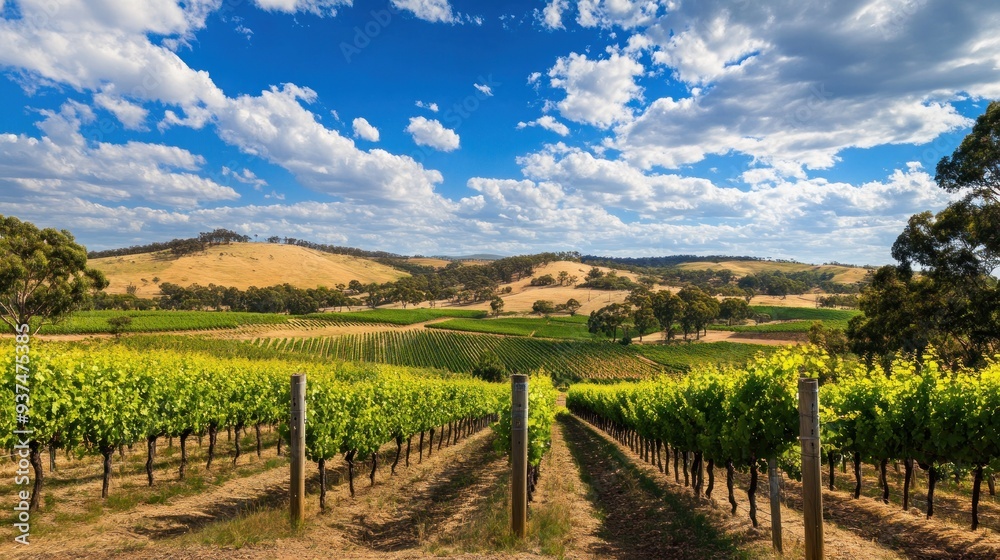 Vineyard Landscape with Rolling Hills Vineyard Landscape with Rolling Hills
