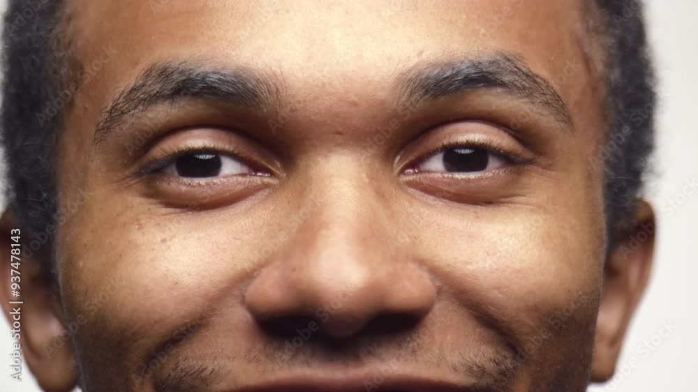 Close-Up of a Smiling Man Eyes and Forehead Close-Up of a Smiling Man Eyes and Forehead