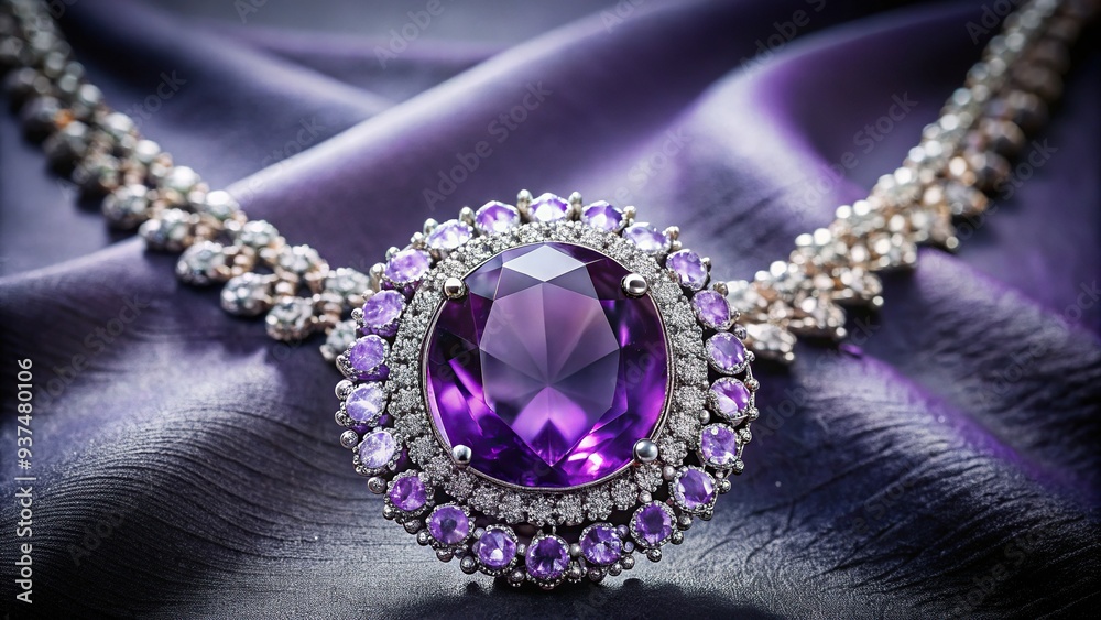 Glamorous Amethyst and Diamond Necklace Luxury Fashion Photography Glamorous Amethyst and Diamond Necklace Luxury Fashion Photography