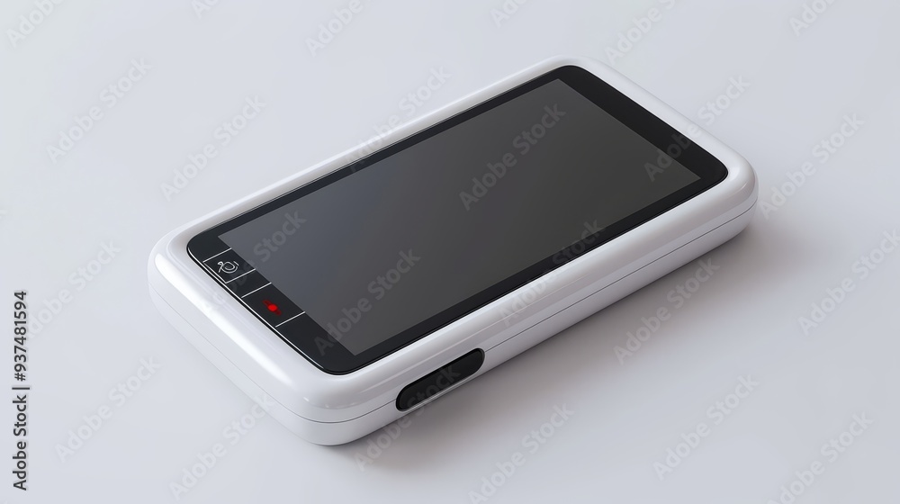 Digital pulse oximeter with blank screen isolated on white background