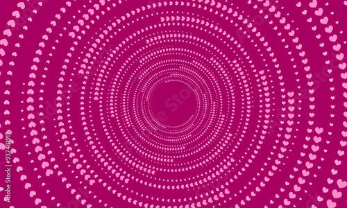 vortex love copy-space background with heart shape as ornament decotrative illustration vector. happy romantic illusion