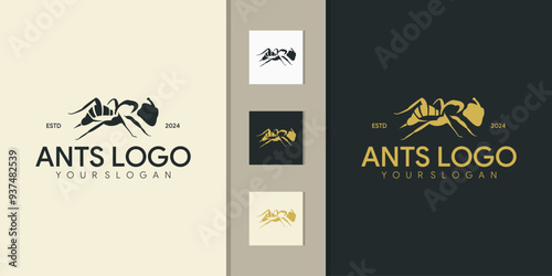 Infected ants, strong and bold logo design concept. Vector illustration