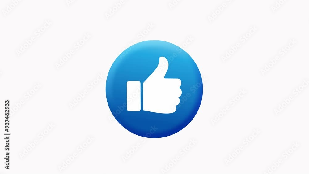 Animation of a cool thumbs like icon with white screen, 4K Footage video. Animation of a cool thumbs like icon with white screen, 4K Footage video.