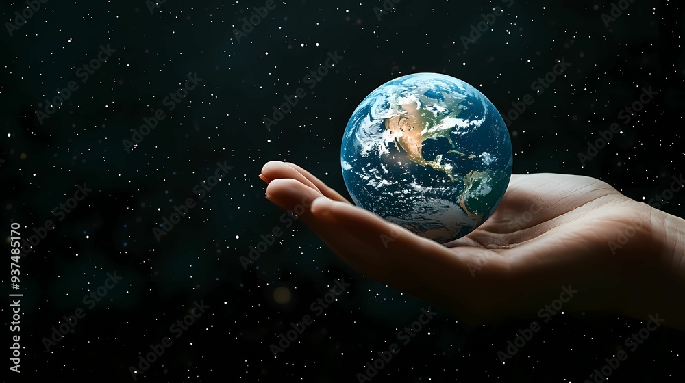 A gentle hand cradles a small globe, symbolizing care for the planet and the interconnectedness of all life in the universe. A gentle hand cradles a small globe, symbolizing care for the planet and the interconnectedness of all life in the universe.
