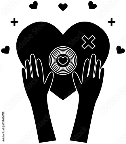 medical illustration cpr silhouette heart logo monitor icon  emergency outline emergency ecg health hospital organ cardiac pulse patient doctor shape doctor care resuscitation for vector graphic backg
