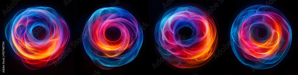 Vibrant Neon Circular Energy Rings Vibrant Neon Circular Energy Rings