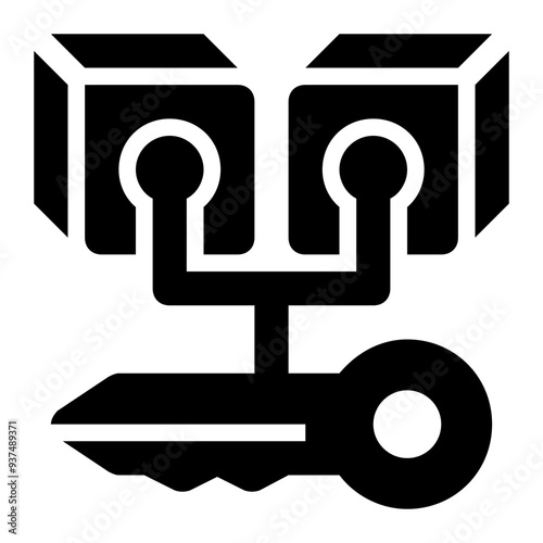 blockchain encryption, blockchain, block chain, key, encryption, security solid or glyph icon