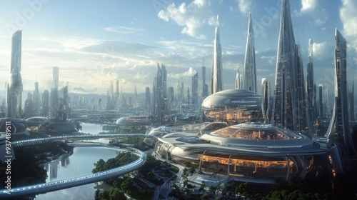 Futuristic Cityscape with Modern Architecture