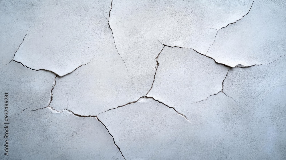 A close-up view of a cracked concrete surface showcasing detailed fissures and imperfections for texture or background use. A close-up view of a cracked concrete surface showcasing detailed fissures and imperfections for texture or background use.