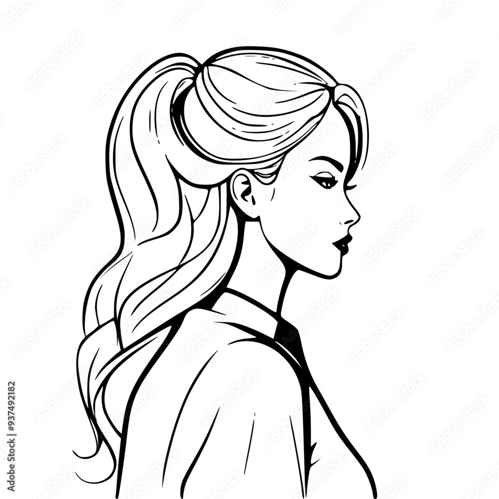 Graceful Silhouette: Girl's Back in Artistic View Graceful Silhouette: Girl's Back in Artistic View