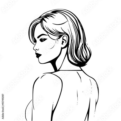 Graceful Silhouette: Girl's Back in Artistic View