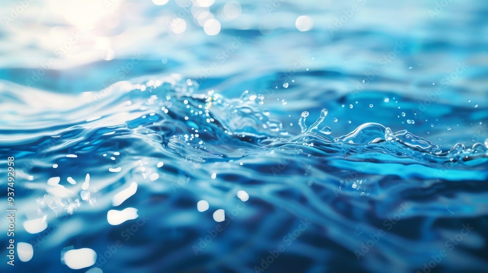 The shimmering surface of clear blue water undulates gently under the golden rays of sunlight, evoking a sense of calm and peacefulness by the sea