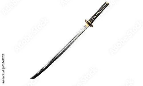 Samurai sword isolated on transparent background