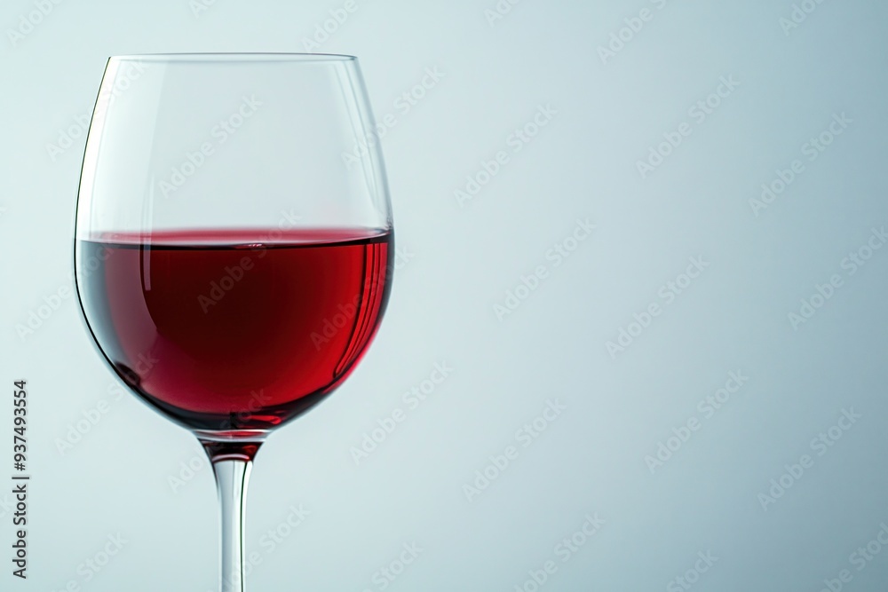 Glass of Red Wine Against Minimalist White Background Glass of Red Wine Against Minimalist White Background