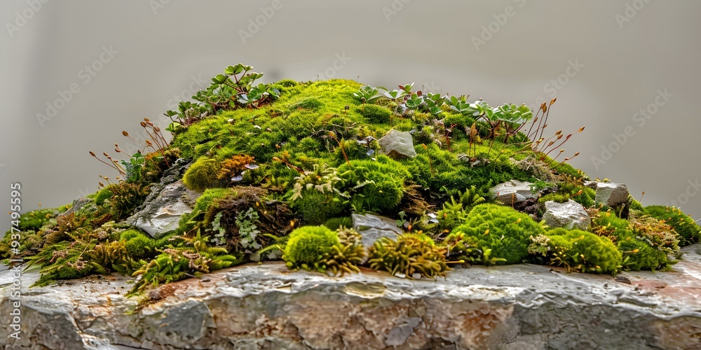 Green Moss Growing On Rocks Green Moss Growing On Rocks