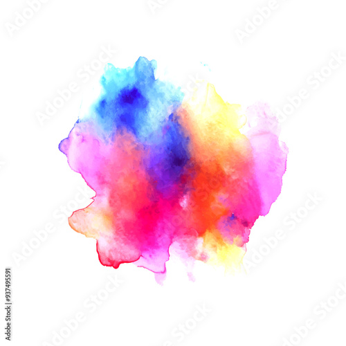 Water color ink splash design on white background