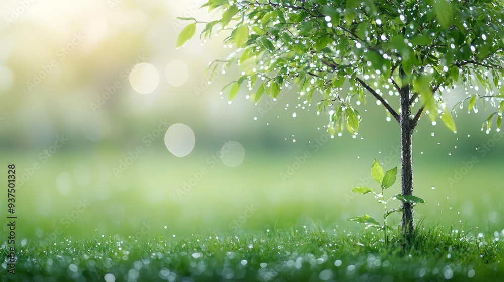 Illustration of water drops nourishing a tree, symbolizing hydration as the foundation for growth and wellness, hydration wellness benefit, nourishing growth Illustration of water drops nourishing a tree, symbolizing hydration as the foundation for growth and wellness, hydration wellness benefit, nourishing growth